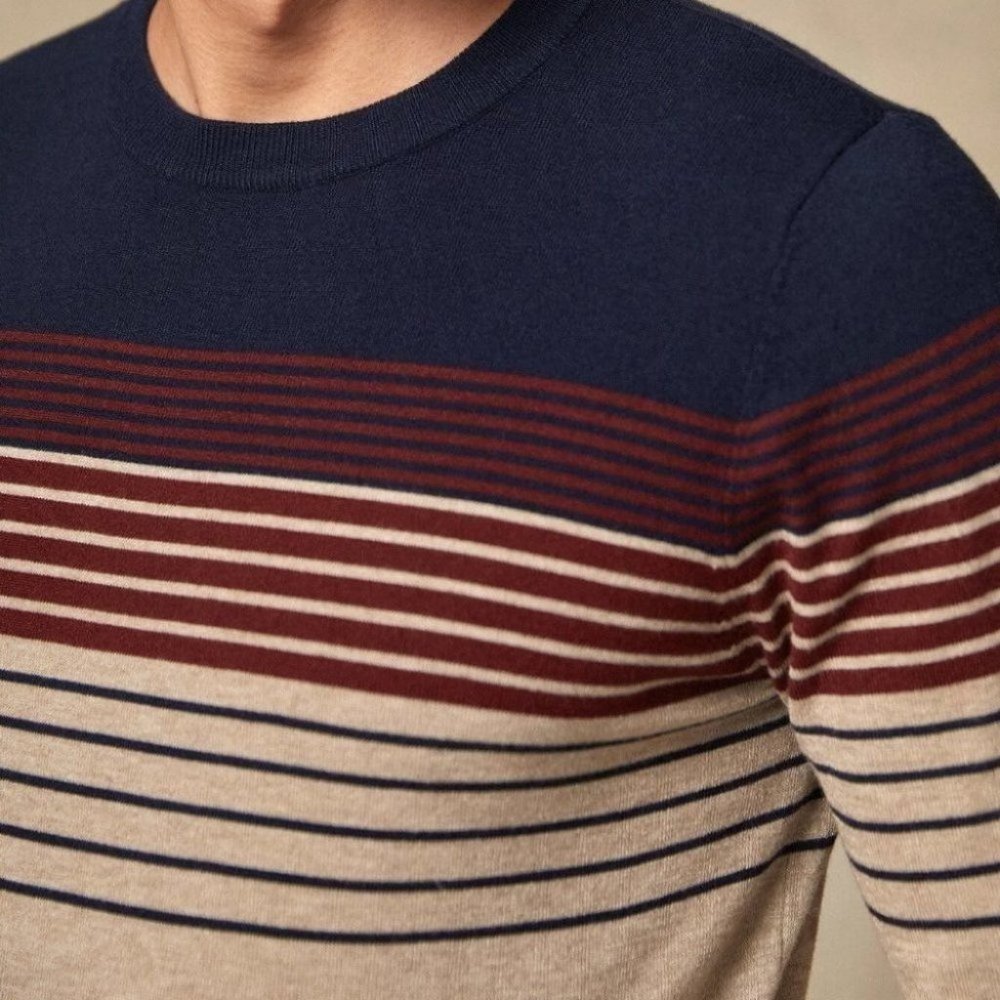 Tan Mens Pattern Sweater - Picture 4 of 4